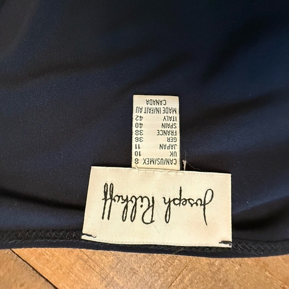 Joseph Ribkoff Navy Bodycon Dress with Plunge Neckline - Picture 9 of 9